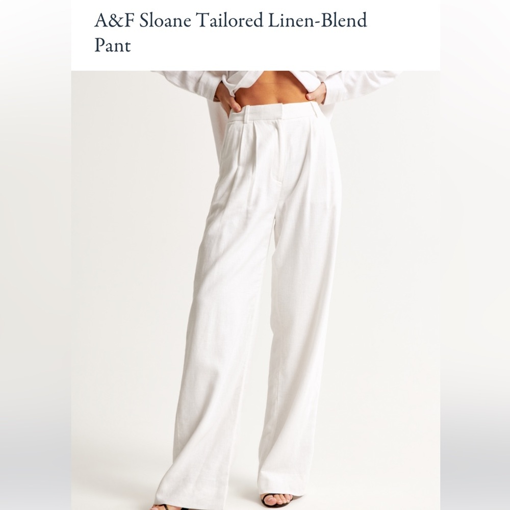 Abercrombie and Fitch Sloane Tailored White Linen Pants -NWT Size XXS Regular